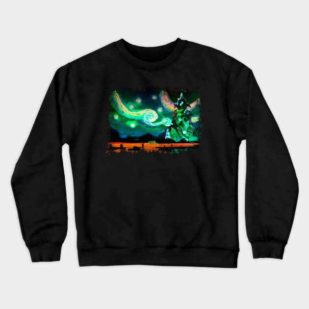 Tartarus Starry Night Crewneck Sweatshirt by sandpaperdaisy